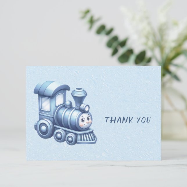 Tarjeta de agradecimiento del tren azul (Anverso de pie)