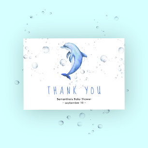 Tarjeta De Agradecimiento Delfín acuarela - gracias baby shower