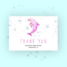 Delfín acuarela - gracias baby shower