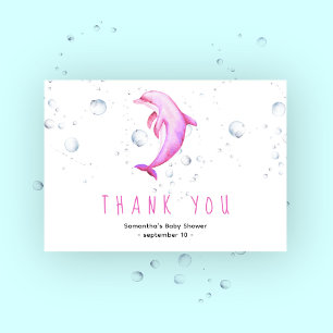 Tarjeta De Agradecimiento Delfín acuarela - gracias baby shower