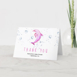 Tarjeta De Agradecimiento Delfín acuarela - gracias baby shower