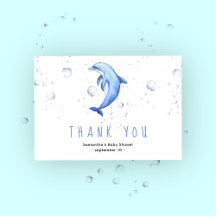 Delfín acuarela - gracias bebé ducha