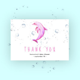 Tarjeta De Agradecimiento Delfín acuarela - gracias bebé ducha
