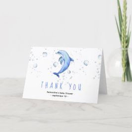 Tarjeta De Agradecimiento Delfín acuarela - gracias por la fiesta de bebé