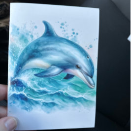 Tarjeta De Agradecimiento Delfín Costero Bajo el Mar