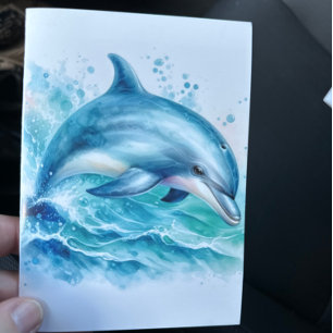 Tarjeta De Agradecimiento Delfín Costero Bajo el Mar