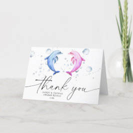 Tarjeta De Agradecimiento Delfines de acuarela Gracias por la revelación de 
