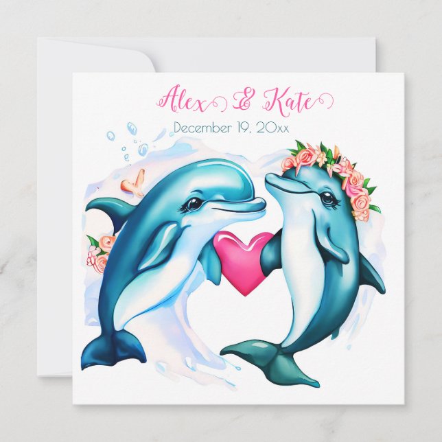 Tarjeta De Agradecimiento Delfines mudos (Anverso)