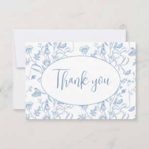 Tarjeta De Agradecimiento Delft Blue Chinoiserie Baby Shower Boy Gracias