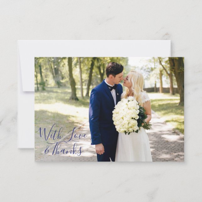 Tarjeta De Agradecimiento Delfts Blauw | Azul de Delft Foto Única de Agradec (Anverso)