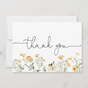 Tarjeta de agradecimiento delicada flor silvestre 