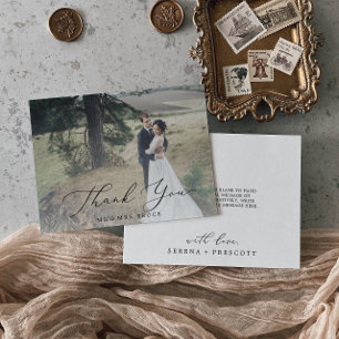 Tarjeta De Agradecimiento Delicada imagen de luz de caligrafía negra superpu