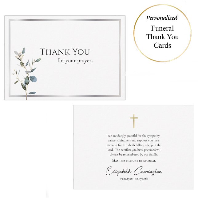 Tarjeta De Agradecimiento Delicada vegetación Funeral Ortodoxo Cristiano (Subido por el creador)