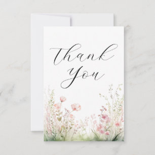 Tarjeta De Agradecimiento Delicado Boda de Flor Silvestre