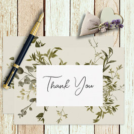 Tarjeta De Agradecimiento Delicado Boda de la vegetación del Boho