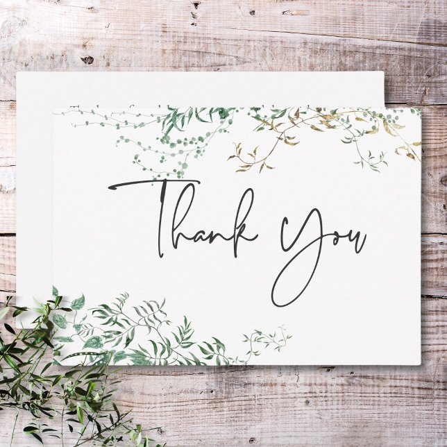 Tarjeta De Agradecimiento Delicado follaje tropical moderno (Delicate Modern Tropical Rainforest Foliage Thank You Card)