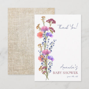 Tarjeta De Agradecimiento Delicado Ramo Floral de Acrílico para Baby Shower
