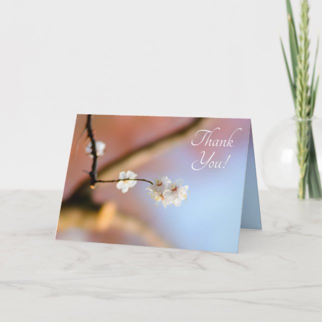Tarjeta De Agradecimiento Delicados florecimiento de ácaros japoneses (Anverso)