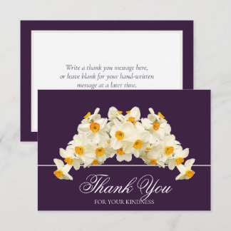 Tarjeta De Agradecimiento Delicados Narcisos Modernos de Primavera Agradecim