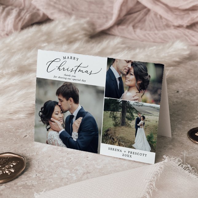 Tarjeta De Agradecimiento Delicados Navidades de matrimonio Boda de vacacion (Subido por el creador)