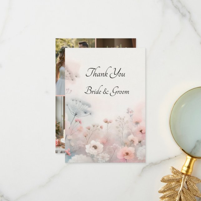 Tarjeta De Agradecimiento Delicate Queen Anne's Lace Photo Thank you Card (Anverso/Reverso In Situ)