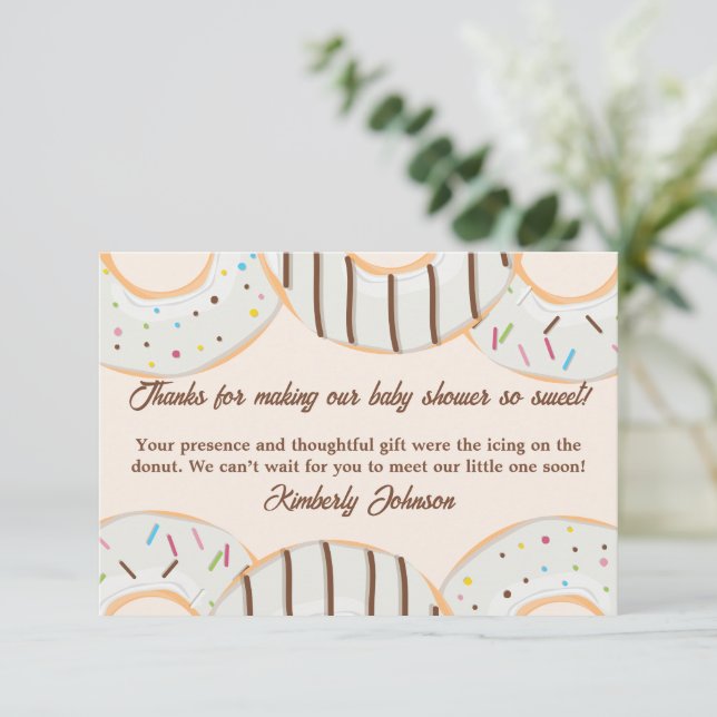 Tarjeta De Agradecimiento Delicia de Donut Blanco  (Anverso de pie)