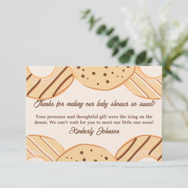 Tarjeta De Agradecimiento Delicia de Donut de Vainilla  (Anverso de pie)
