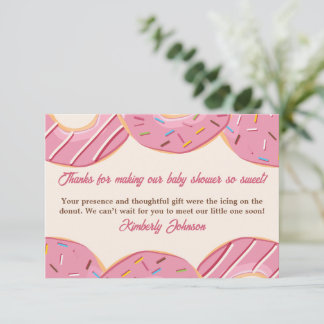 Tarjeta De Agradecimiento Delicia de Donut Rosa