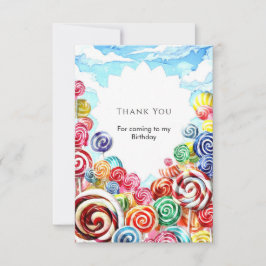 Tarjeta De Agradecimiento Delicioso Cumpleaños Mágico de Candyland