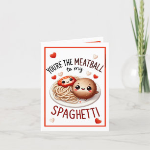Tarjeta De Agradecimiento Deliciosos Espaguetis con Albóndigas Kawaii