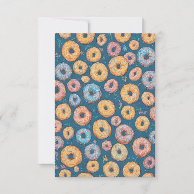 Tarjeta De Agradecimiento Delight Cartoonish Sprinkle Sweet Donut Pattern (Anverso)
