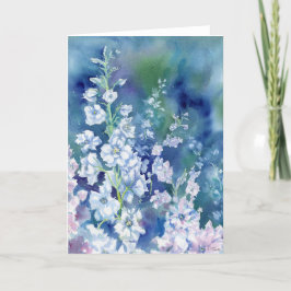 Tarjeta De Agradecimiento Delphinios blancos Blank Notecard