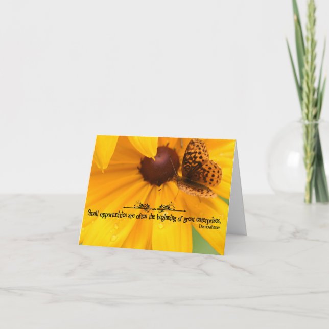 Tarjeta De Agradecimiento Demosthenes Cita Inspiradora "Oportunidades" (Anverso)