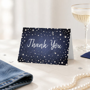 Tarjeta de agradecimiento Denim and Pearls