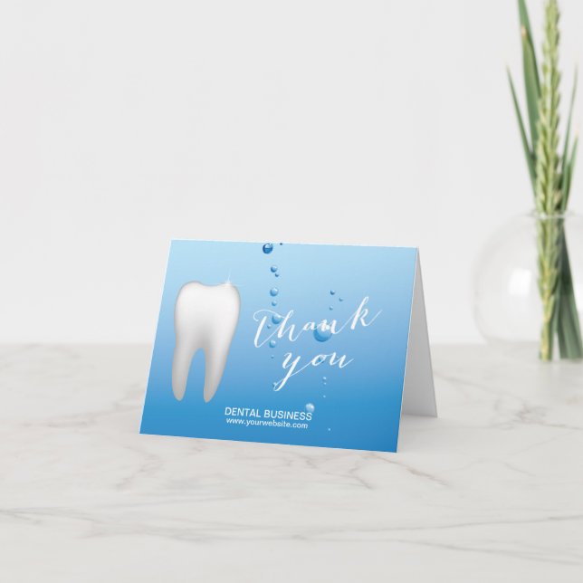 Tarjeta De Agradecimiento Dentioth y Blue Water Dental Care Gracias (Anverso)