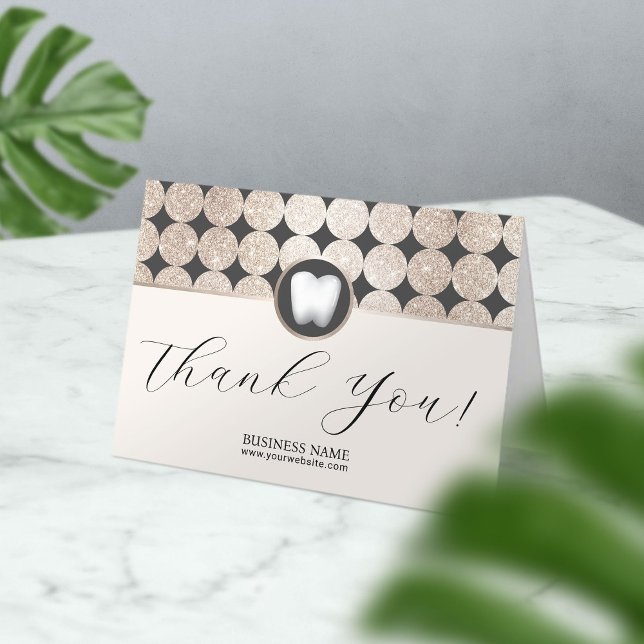 Tarjeta De Agradecimiento Dentist Geometric Gold Dental Office Gracias (Subido por el creador)