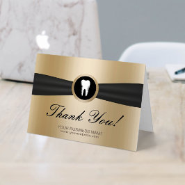 Tarjeta De Agradecimiento Dentist Modern Gold Dental Office