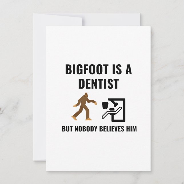TARJETA DE AGRADECIMIENTO DENTISTA BIGFOOT (Anverso)