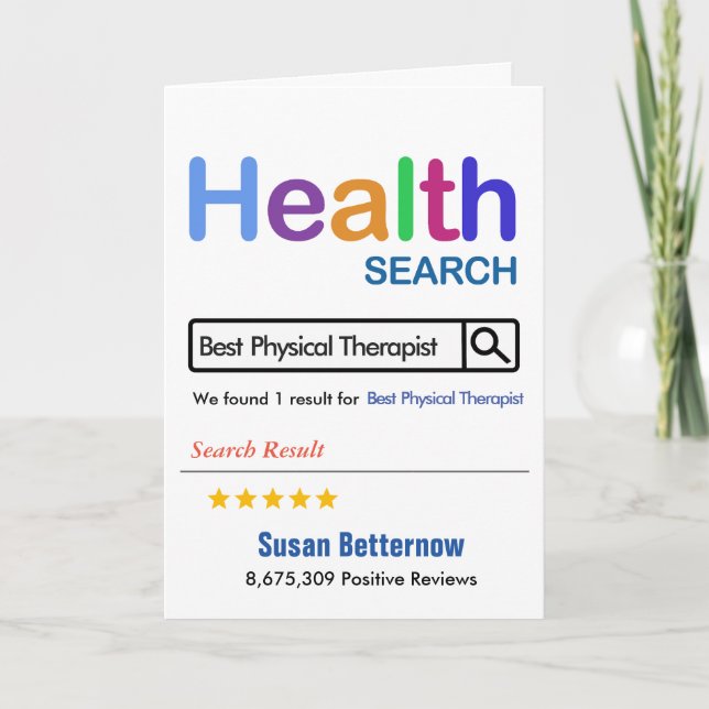 Tarjeta De Agradecimiento Dentista mejor regalo divertido para terapeutas fí (Anverso)