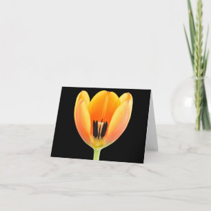 Tarjeta De Agradecimiento Dentro de un tulipán de color naranja