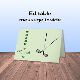 Tarjeta De Agradecimiento Deportes en entrenadores de golf