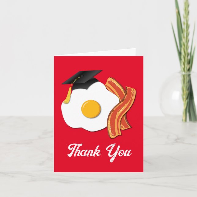 Tarjeta De Agradecimiento Desayuno Brunch Graduation Party (Anverso)