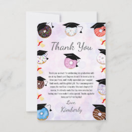 Tarjeta De Agradecimiento Desayuno de graduación Donuts y títulos