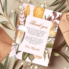 Tarjeta De Agradecimiento Desayuno Floral Y Brunch Nupcial Con Burbujas