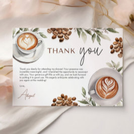 Tarjeta De Agradecimiento Desayuno Nupcial de Café - El Amor está en el Aire