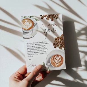 Tarjeta De Agradecimiento Desayuno Nupcial de Café - El Amor está en Infusió