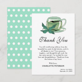 Tarjeta De Agradecimiento Desayuno Nupcial Único con Té de Fiesta