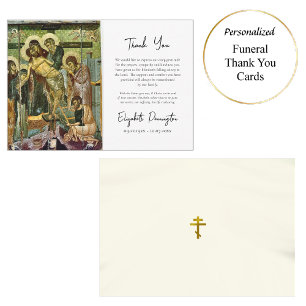 Tarjeta De Agradecimiento Descenso del funeral ortodoxo de icono cruzado
