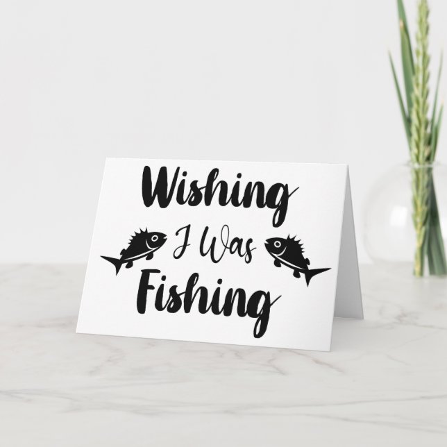Tarjeta De Agradecimiento Deseando que estuviera pescando una cita divertida (Anverso)
