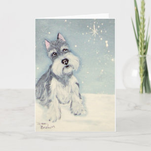 Tarjeta De Agradecimiento Deseos de invierno de un Schnauzer